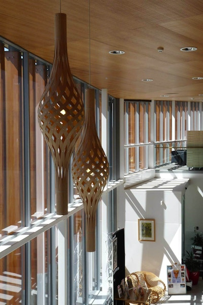 David Trubridge Design Nikau Bamboo Commercial sustainable pendant lighting